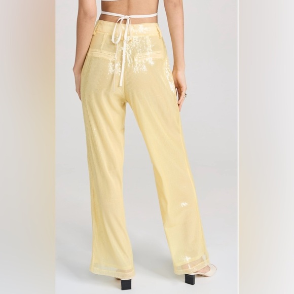 STAUD Sequined Luisa Pants in Yellow - Picture 2 of 13